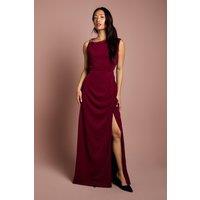 Coast Women's Sleeveless Ruched Maxi Dress With Buckle Detail in Berry | Size: 12