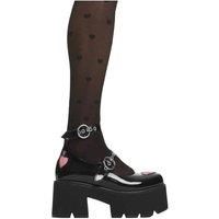 Lamoda Women's Rosey Love BlackPAT Pink Chunky Mary Jane Shoes Platform Heels in Black | Size: 8