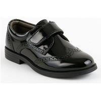 SIRRI Boy's Kids Classic Brogue Velcro Dress Shoes in Black | Size: Infant 7