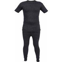 Britwear Kids Thermal Underwear Set Long John Bottom & Short Sleeve Top in Charcoal | Size: 6-8 Years