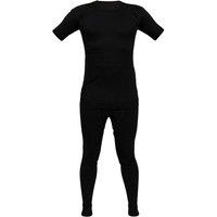 Britwear Kids Thermal Underwear Set Long John Bottom & Short Sleeve Top in Black | Size: 9-11 Years