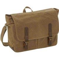 Quadra Men's Heritage Leather Trim Messenger Bag in Light Brown