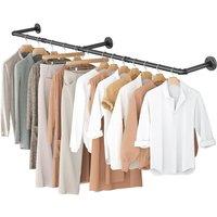 Dprodo Wall Mounted Clothes Rack, 184cm (1 Pack or 2 Packs) in Black