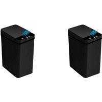 Dyzi 2pcs Black Motion Sensor Trash Cans Slim Automatic Touchless Bins