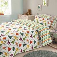 OHS Dinosaur Duvet Cover with Pillowcase Polycotton Bedding Set | Size: Double