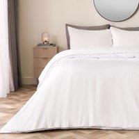 OHS Piped Edge Bedding Set Soft Duvet Cover with Pillowcase in Natural White | Size: Single