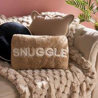 OHS Snuggle Ultra Soft Plush Fleece Hand Warmer Pillow in Natural | Size: 45 cm x 45 cm