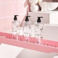 OHS 3 Pack Bows Pump Dispenser Bottles Refillable Shampoo Containers in Clear