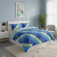 Snug City Reversible Duvet Cover Stylish Geometric Pattern Bedding for Bedroom in Blue | Size: King