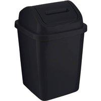 MANTRARAJ 5L Bathroom Bin Swing Top Dust Bin Plastic Waste Paper Basket in Black