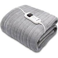 Dreamcatcher Grey Electric Throw Heated Double Over Blanket Soft Fleece Timer