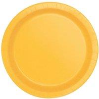 Unique Party Round Dessert Plate (Pack of 20) in Yellow