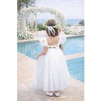 UK Flower Girl Boutique Girl's Sofia Dress in White | Size: 6-12 m