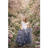 UK Flower Girl Boutique Girl's Ophelia Couture Occasion Set in Dark Grey | Size: 9-10 Years
