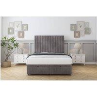 Sloomy Manhattan Naples Ottoman Bed Set With 54 Floor Standing Headboard in Grey | Size: King