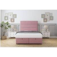 Sloomy Texas Plush Ottoman Bed Set With 54 Floor Standing Headboard in Pink | Size: Single