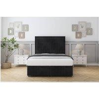 Sloomy Pemberton Naples Ottoman Bed Set With 26 Strutted Headboard in Black | Size: Small Double