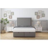 Sloomy Pemberton Dumfries Ottoman Bed Set With 26 Strutted Headboard in Light Grey | Size: Small Double