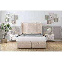 Sloomy Camden Naples Ottoman Bed Set With 54 Wingback Headboard in Light Sand | Size: Small Single