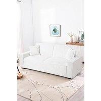 Living and Home Modern Corduroy Upholstered loveseat in White