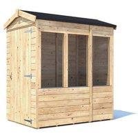 Dunster House Wooden Potting Shed Apex Roof W4' x D6' (W1.2m x D1.8m) Overlord Modular in Brown