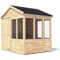 Dunster House Wooden Potting Shed Apex Roof W8' x D6' (W2.4m x D1.8m) Overlord Modular in Brown