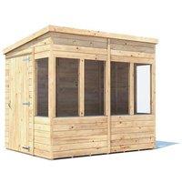 Dunster House Wooden Potting Shed Pent Roof W6' x D8' (W1.8m x D2.4m) Overlord Modular in Brown