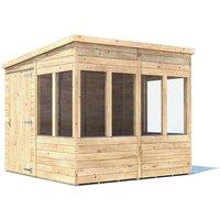Dunster House Wooden Potting Shed Pent Roof W8' x D8' (W2.4 x D2.4m) Overlord Modular in Brown