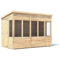 Dunster House Wooden Potting Shed Pent Roof W6' x D10' (W1.8m x D3.0m) Overlord Modular in Brown