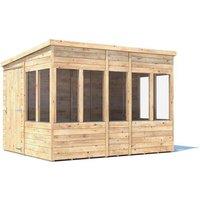 Dunster House Wooden Potting Shed Pent Roof W8' x D10' (W2.4m x D3.0m) Overlord Modular in Brown