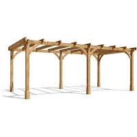 Dunster House Pergola Kit 6m x 3m Wooden Garden Structure Utopia in Brown