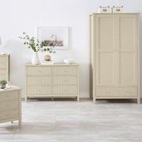 Melody Maison Double Wardrobe, Chest Of Drawers & Pair Of Bedside Tables - Hales Taupe Range in Beige