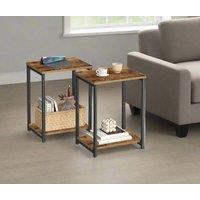 Modcraft Set of 2 Side Tables for Bedroom & Livingroom in Brown