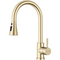 Blylund Brushed Gold Kitchen Tap with Pull Out Spray 3 Modes
