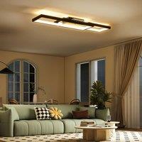 HOMCOM LED Ceiling Light, Dimmable Ceiling Light with Remote Control, Black | Size: Large