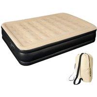 Havendro High Raised Inflatable Queen Sized Air Bed Mattress Built in Pump Bed in Beige