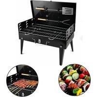 Havendro 2 X SUITCASE STYLE BBQ GRILL Folding Charcoal BBQ Camping Grill UK in Black