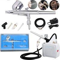 VOGREX Pro Airbrush Compressor Kit with Airbrushes & 0.2/0.3/0.5mm Nozzles