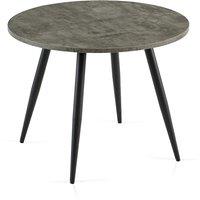 SONARA 100cm Round Dining Table with Wooden Top & Round Metal Legs in Grey | Size: 100 cm x 100 cm