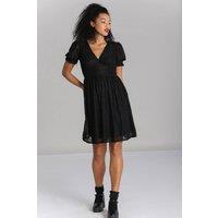 Hell Bunny Women's Mortem Stretch Striped lace mini dress in Black | Size: 2XL