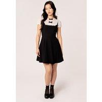 Hell Bunny Women's Alice White Mesh Panel Mini Dress Black White | Size: Small