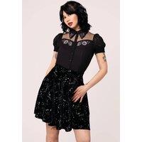 Hell Bunny Women's Danica Semi Fitted Black Blouse | Size: 2XL