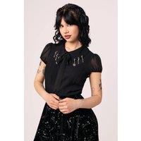 Hell Bunny Women's Charming Gothic Style Blouse Black | Size: 3XL