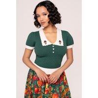 Hell Bunny Women's Genevieve Retro Inspired Vibrant Green Top | Size: 6XL