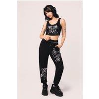 Hell Bunny Women's Venom Lightweight Contrast Stitching Joggers Black | Size: Small