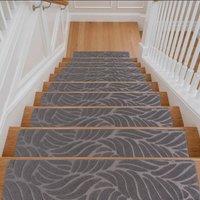Havendro Gray 15Pcs Stair Pads Non Slip Adhesive Step Mats in Grey