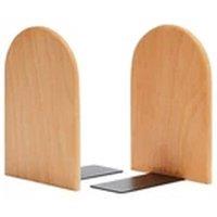 Havendro Beech Round Book Ends 2 Pack Heavy Duty Bookends in Beige