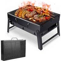 Havendro 1 X BBQ GRILL Portable Folding Charcoal BBQ Camping Grill Picnic UK in Black