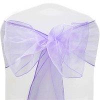 VOGREX Lavender 25pcs Organza Sashes Chair Cover Fuller Bow Ribbon