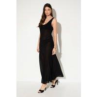 MissPap Women's Premium Chiffon Godet Dress in Black | Size: 10